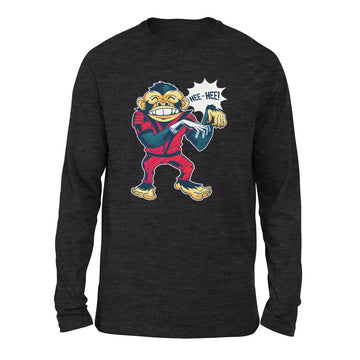 Dancing Monkey Jackson Men/Unisex Drop Shoulder Sweatshirt in Dark Grey Heather color